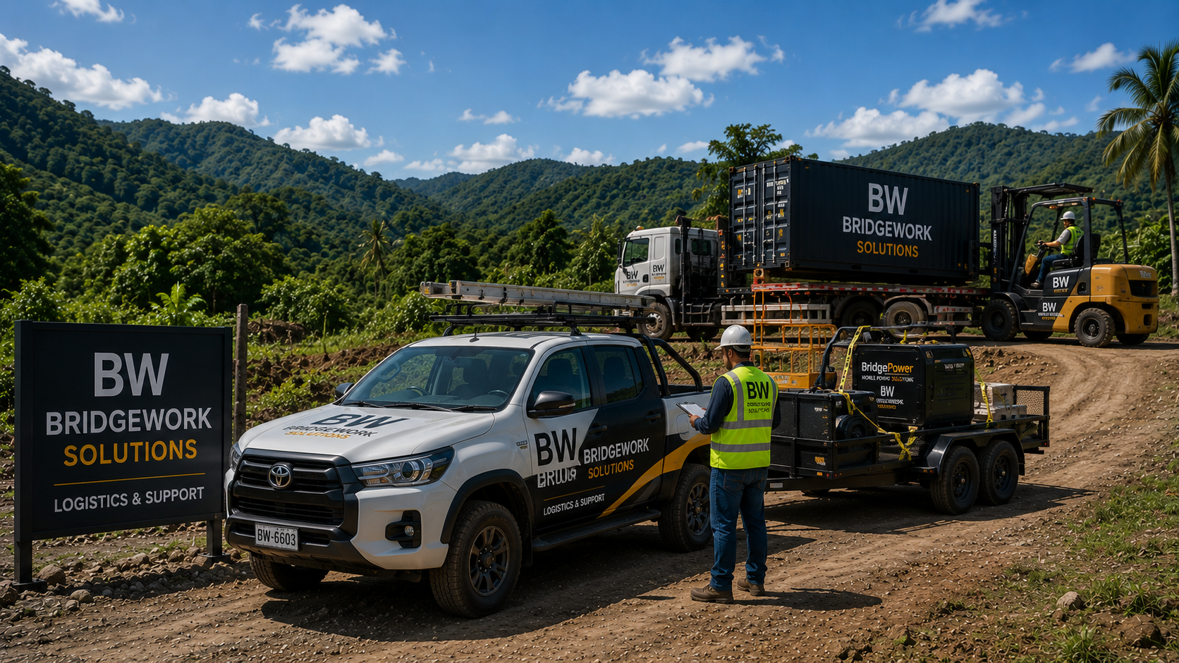 Construction logistics support and operational site services for development projects