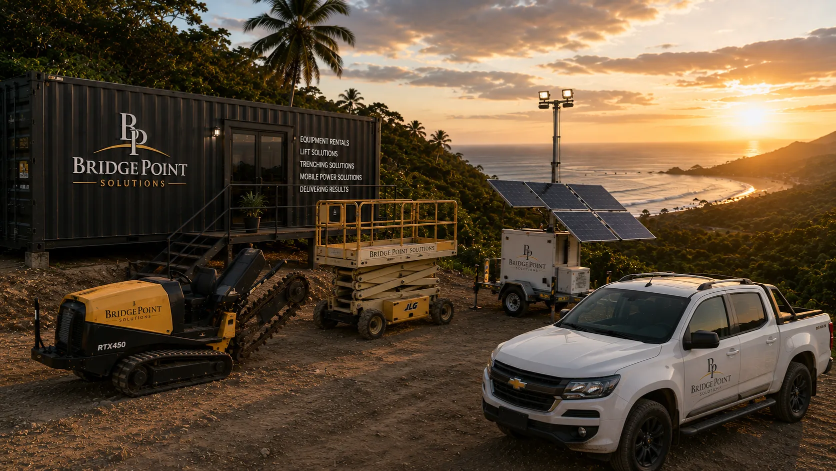 BridgeWork Solutions supplying equipment rentals, mobile power and operational support for construction projects